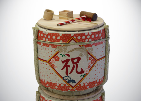 Kagami Biraki Sake Barrel Opening Ceremony Set for Rent in KL with Celebrations wording in Japanese