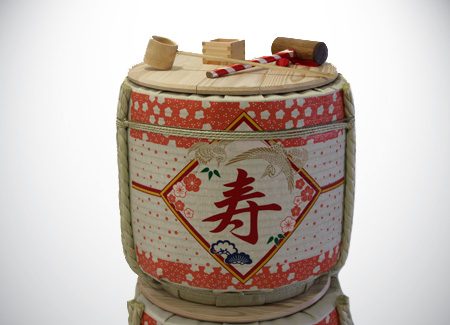 Kotobuki Kagami Biraki Sake Barrel Opening Ceremony Set with Best Wishes wording in Japanese